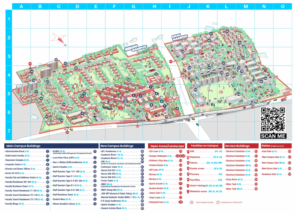 Campus Map of IIM Ahmedabad